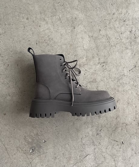 LEATHER RACE UP BOOTS / 3color
