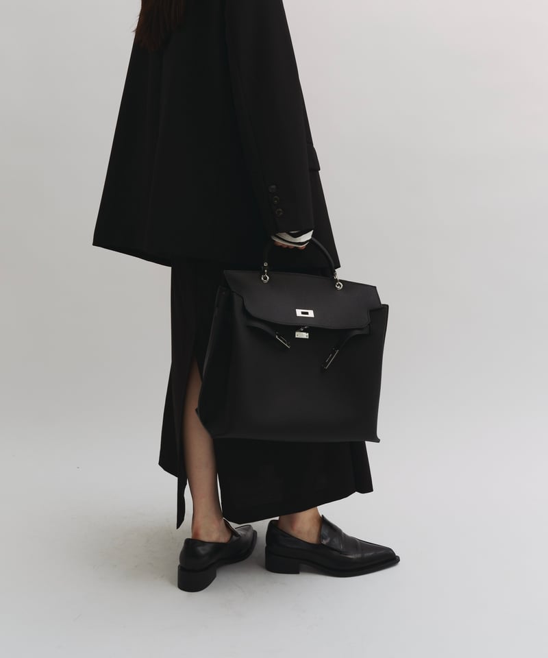 JISTORYジストリー スクエアベルトハンドルバッグlarge ブラック SQUARE BELT HANDLE BAG / 3color ＜送料無料＞ | JISTORY