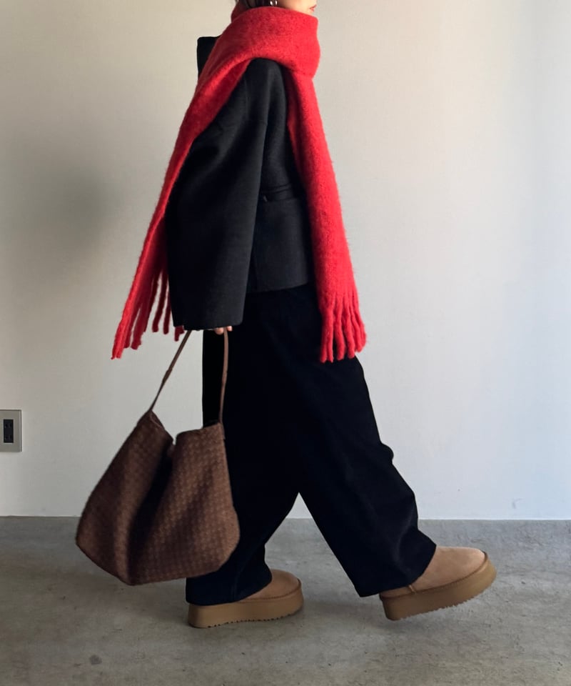 SYNTHETIC SUEDE MESH SHOULDER BAG | JISTORY