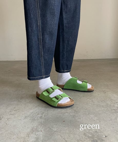 DOUBLE BELT SUEDE SANDALS / 4color