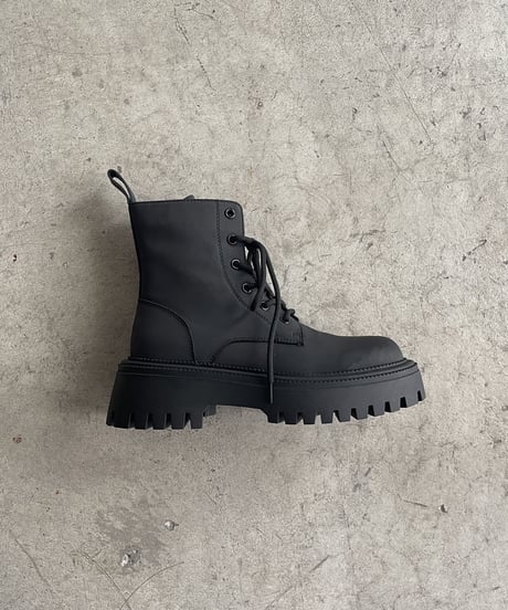 LEATHER RACE UP BOOTS / 3color