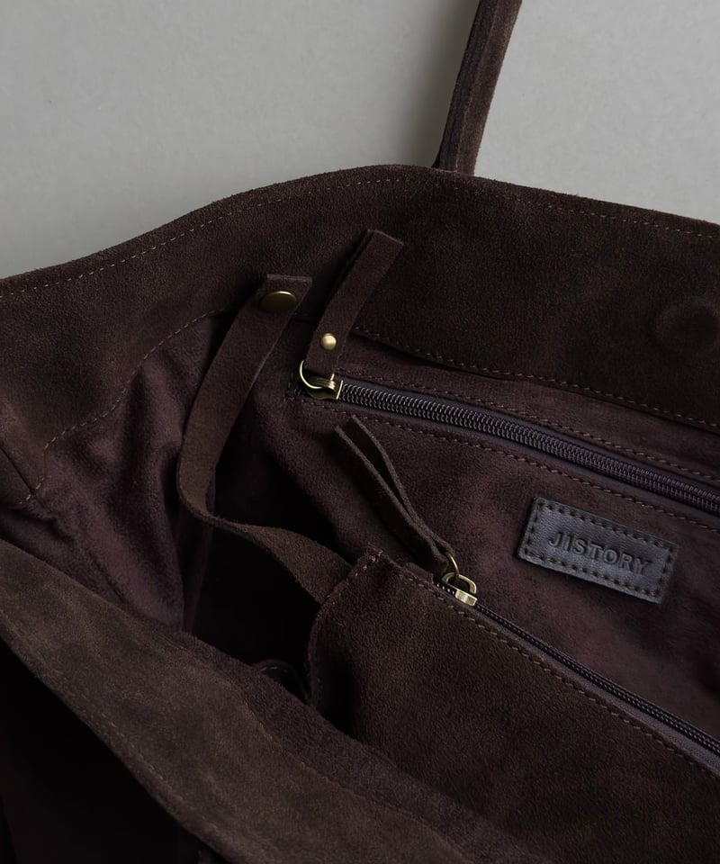 SUEDE LEATHER BIG TOTE | JISTORY