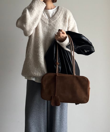 SUEDE SHOULDER BOSTON BAG