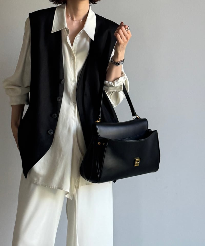 GRAIN LEATHER FLAP BAG / 2color | JISTORY