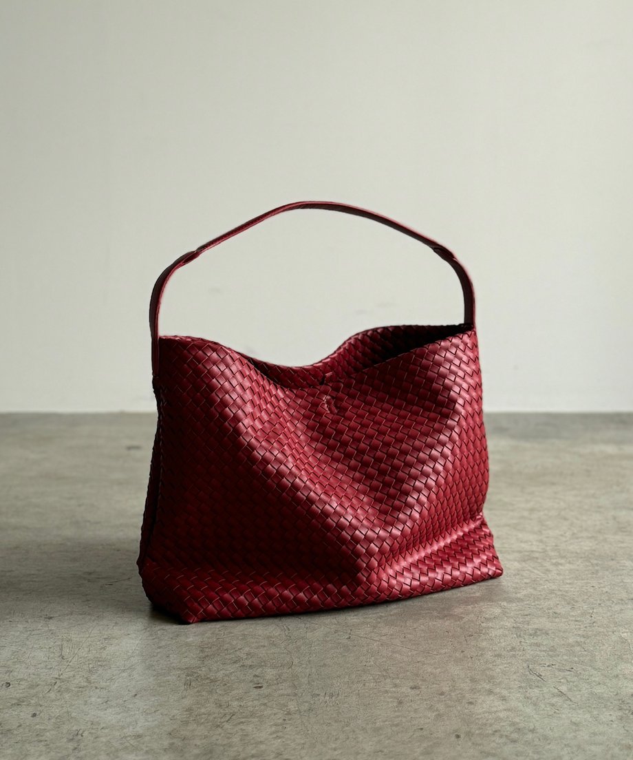 Leather Large Capacity Mesh Shoulder Bag