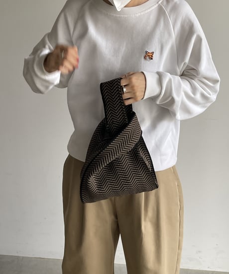 HERRINGBONE KNIT MINI BAG / 2color