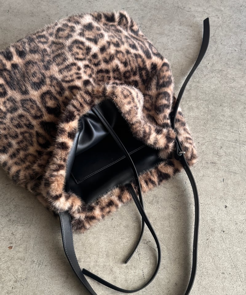 直営店限定 LEOPARD DRAWSTRING BAG Amazon.com: Leopard Print Drawstring Bucket Bag Cheetah Pu