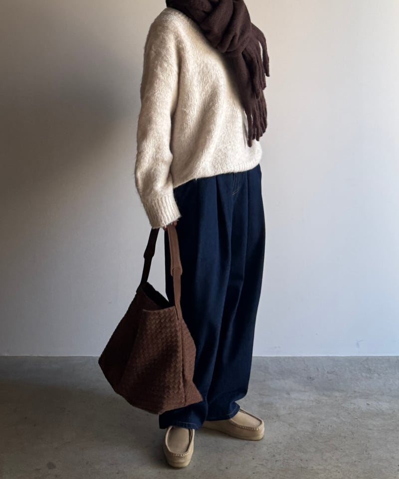 SYNTHETIC SUEDE MESH SHOULDER BAG | JISTORY