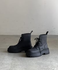 LEATHER RACE UP BOOTS / 3color