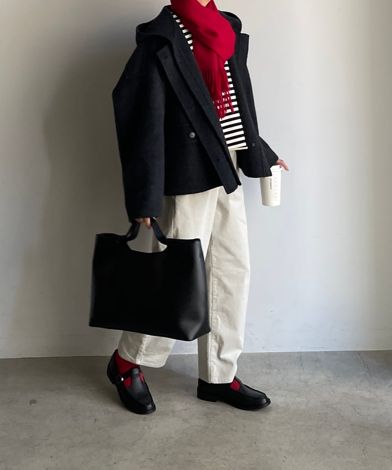 JISTORY 黒のレザートートバッグ JISTORY ショルダーバッグ バッグ JISTORY/ジストリー/ONE HANDLE