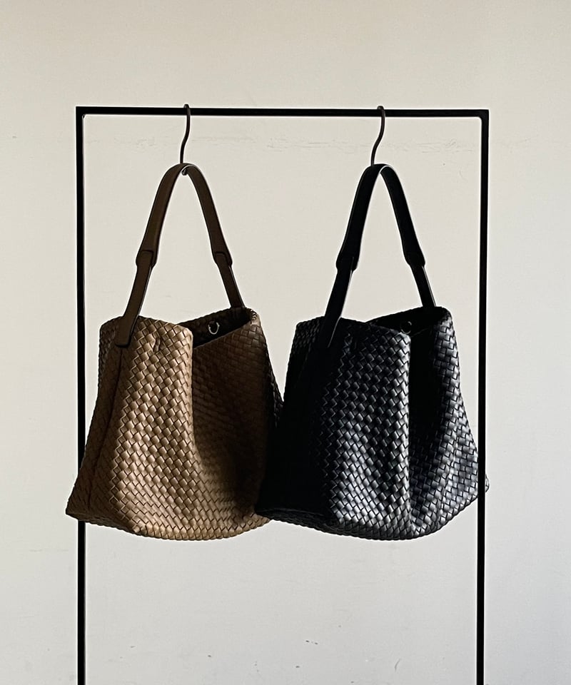 SYNTHETIC LEATHER MESH SHOULDER BAG / 3color |
