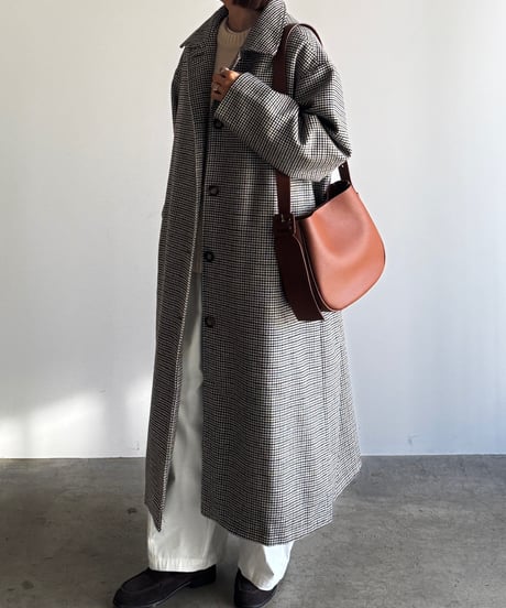 ROUND LEATHER SHOULDER BAG / 2color