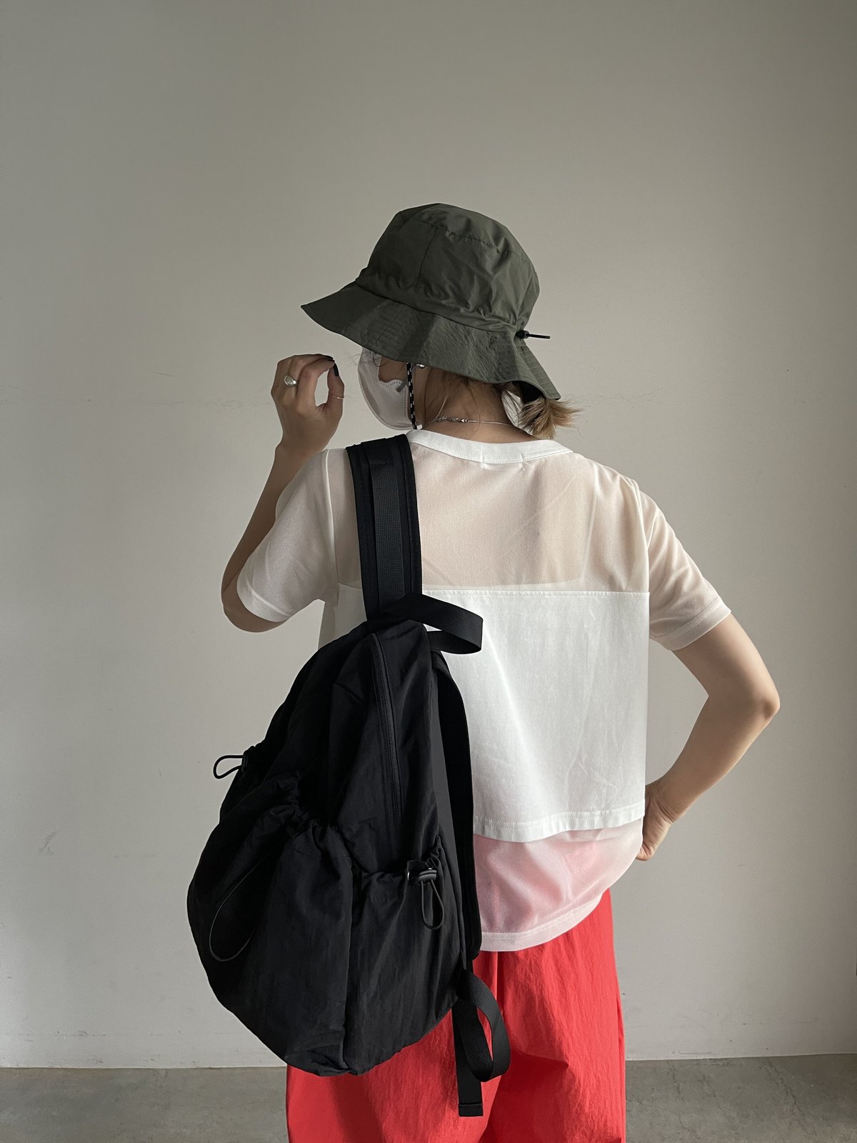 【Raucohouse】Draw string bucket backpack