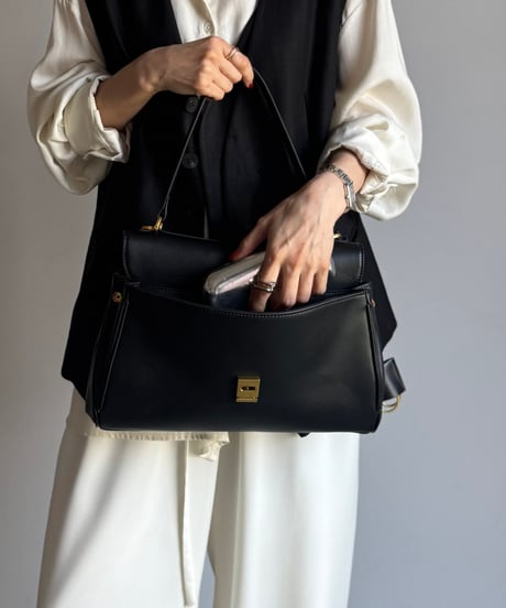 GRAIN LEATHER FLAP BAG / 2color