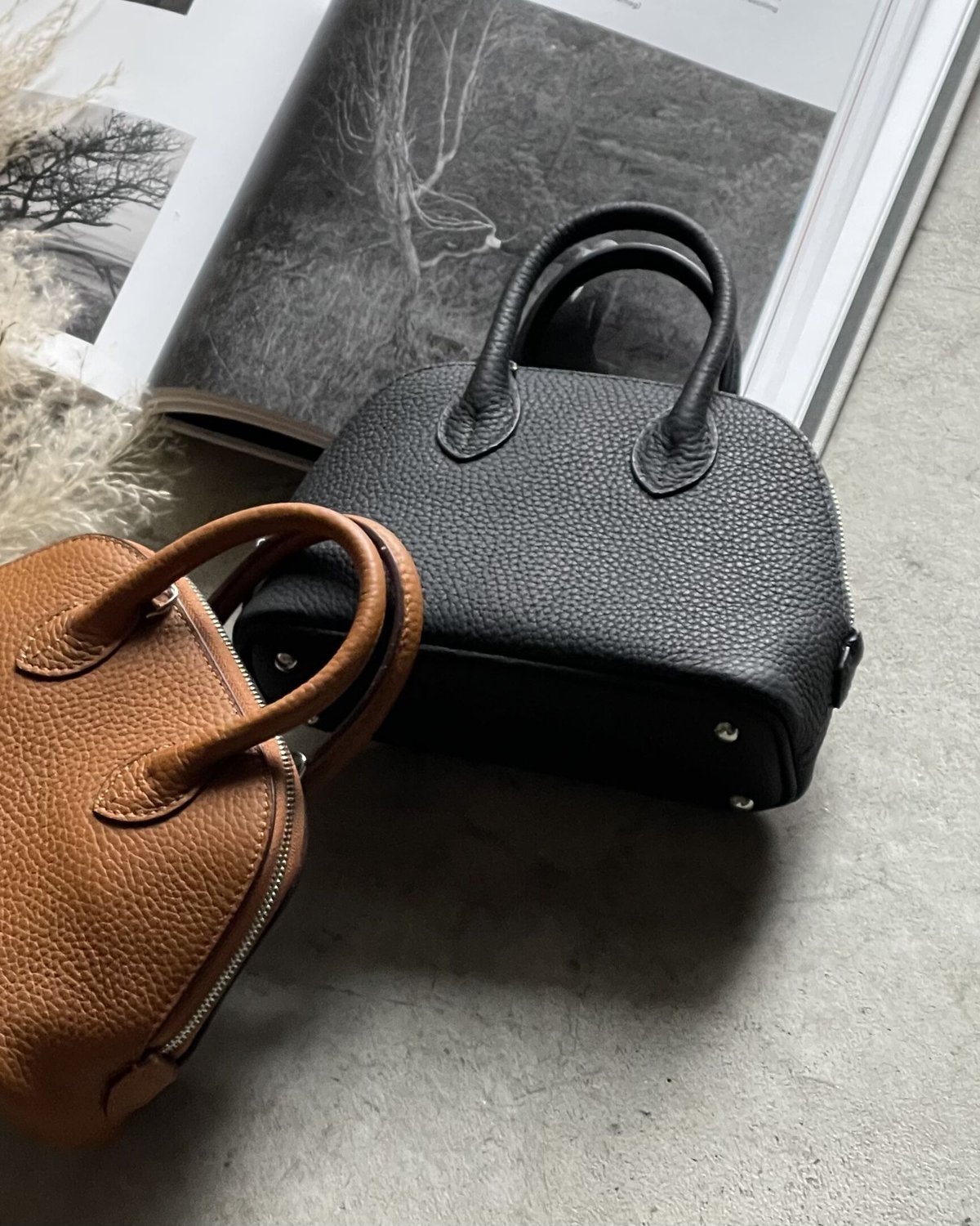 LEATHER MINI BOSTON BAG | JISTORY