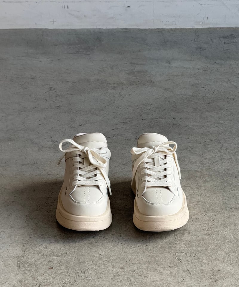 PLATFORM LEATHER COURT SNEAKERS / 2color | JISTORY