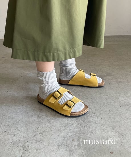 DOUBLE BELT SUEDE SANDALS / 4color