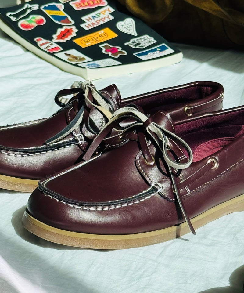 LEATHER LACE DECK SHOES | JISTORY