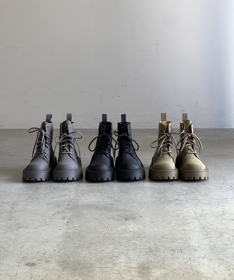 LEATHER RACE UP BOOTS / 3color