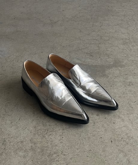LEATHER POINTED TOE LOAFER / 2color