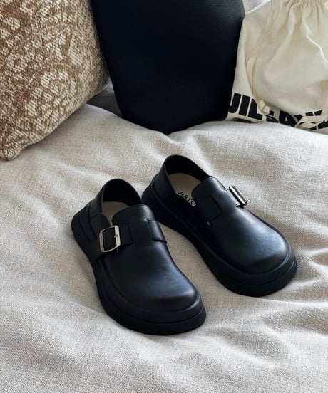 ROUND BUCKLE SHOES / 2color