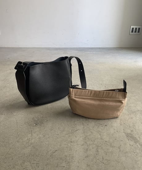 ROUND LEATHER SHOULDER BAG / 2color