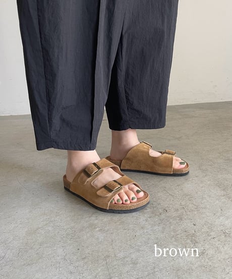 DOUBLE BELT SUEDE SANDALS / 4color