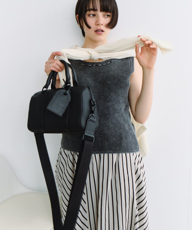 2WAY LEATHER MIDDLE BOSTON BAG | JISTORY