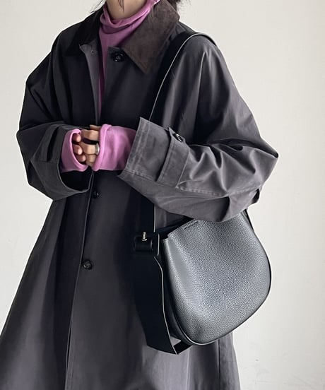 ROUND LEATHER SHOULDER BAG / 2color
