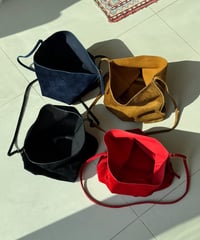 SUEDE DRAWSTRING SHOULDER BAG