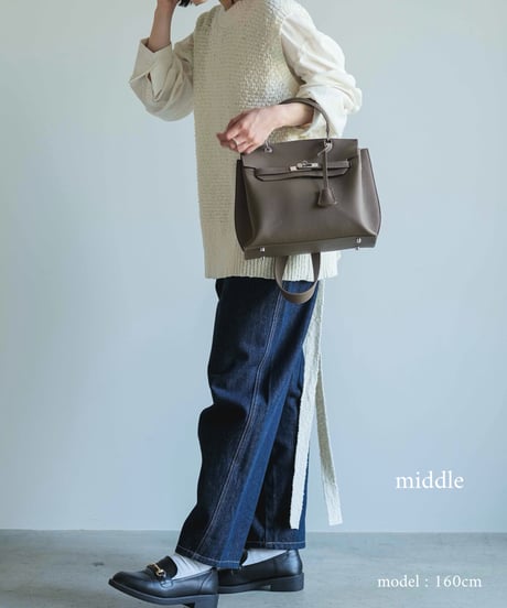 SQUARE BELT HANDLE BAG / 3color　＜送料無料＞