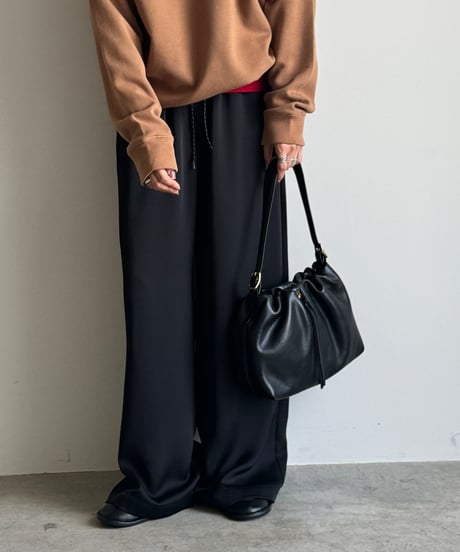 2WAY SOFT LEATHER  ROUND BAG