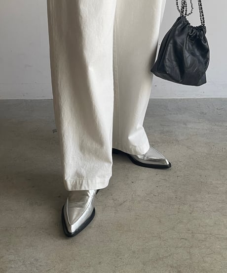 LEATHER POINTED TOE LOAFER / 2color