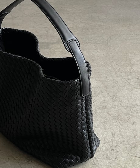 SYNTHETIC LEATHER MESH SHOULDER BAG / 3color