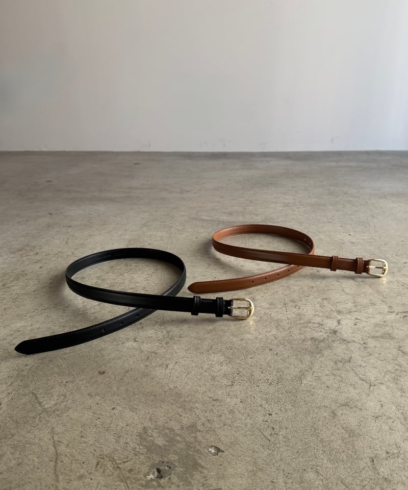 SLIM LEATHER BELT / 2color | JISTORY