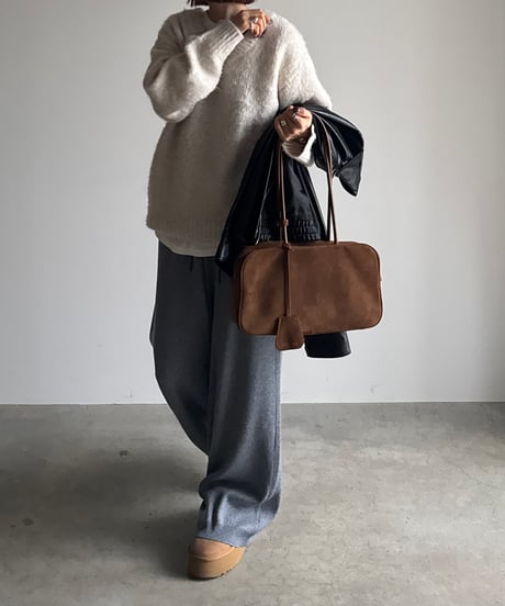 SUEDE SHOULDER BOSTON BAG