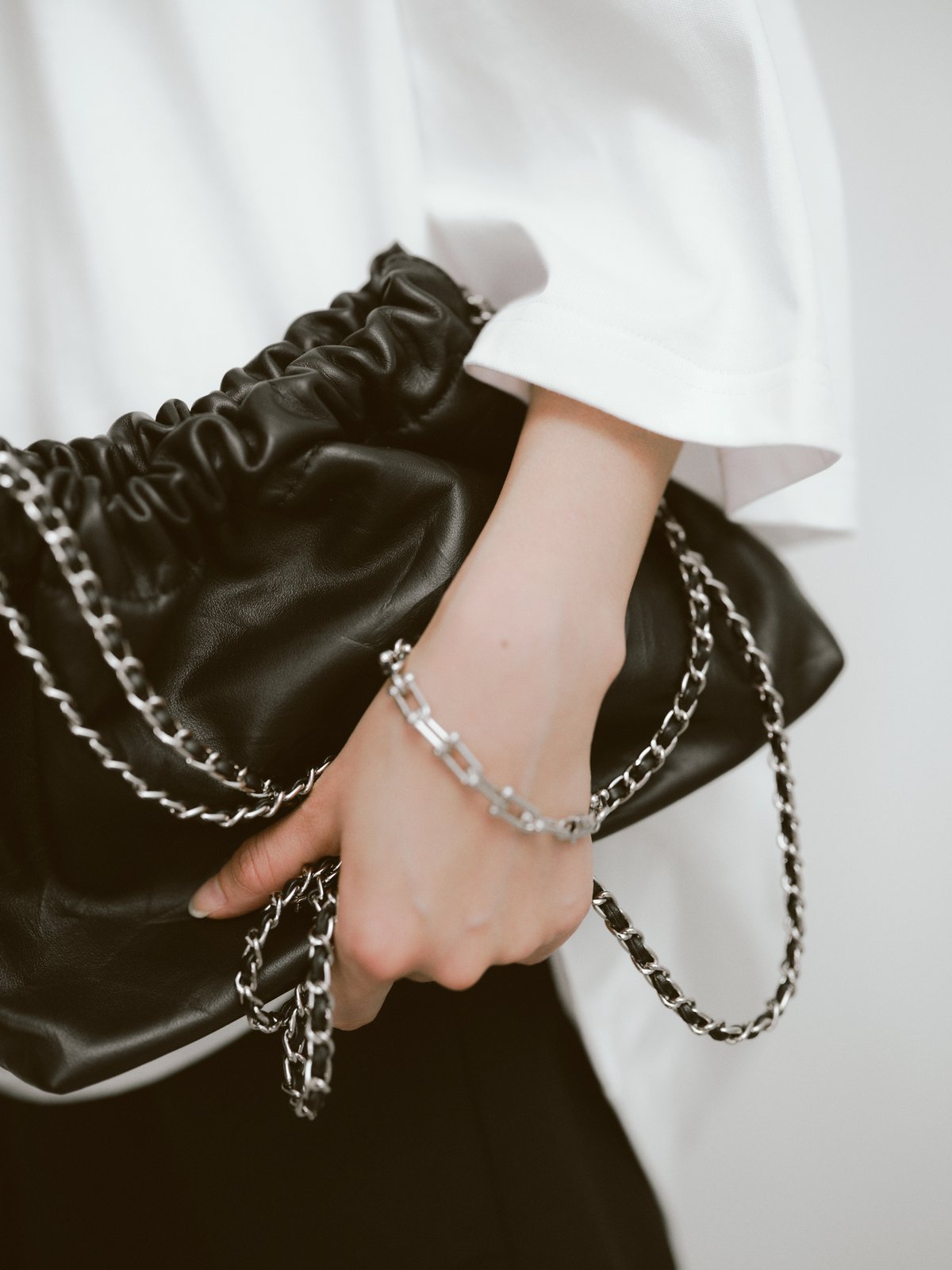 バッグ (JISTORY) CHAIN SHOULDER WRINKLE BAG CHAIN SHOULDER WRINKLE BAG | JISTORY
