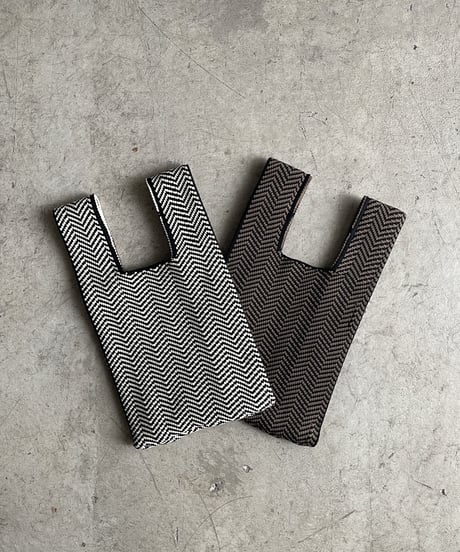 HERRINGBONE KNIT MINI BAG / 2color