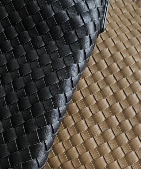 SYNTHETIC LEATHER MESH SHOULDER BAG / 3color