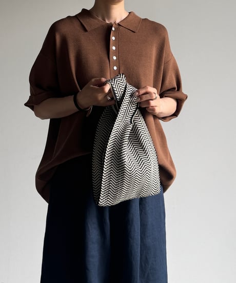HERRINGBONE KNIT MINI BAG / 2color