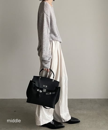 SQUARE BELT HANDLE BAG / 3color　＜送料無料＞