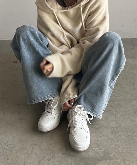 DISTRESSED LEATHER COURT SNEAKERS / 2color