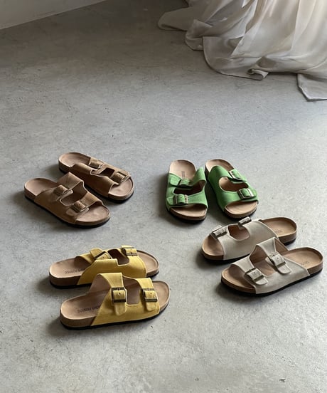 DOUBLE BELT SUEDE SANDALS / 4color