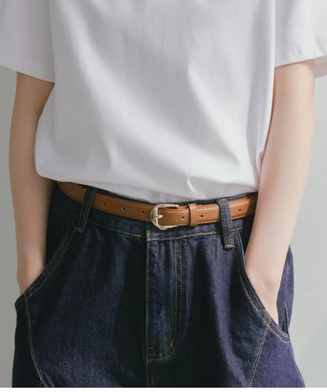 SLIM LEATHER  BELT / 2color
