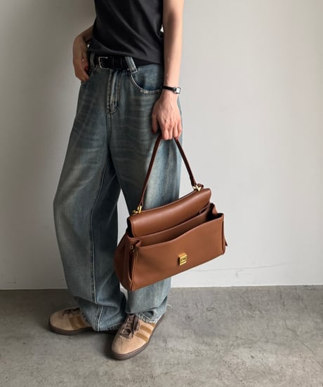 GRAIN LEATHER FLAP BAG / 2color