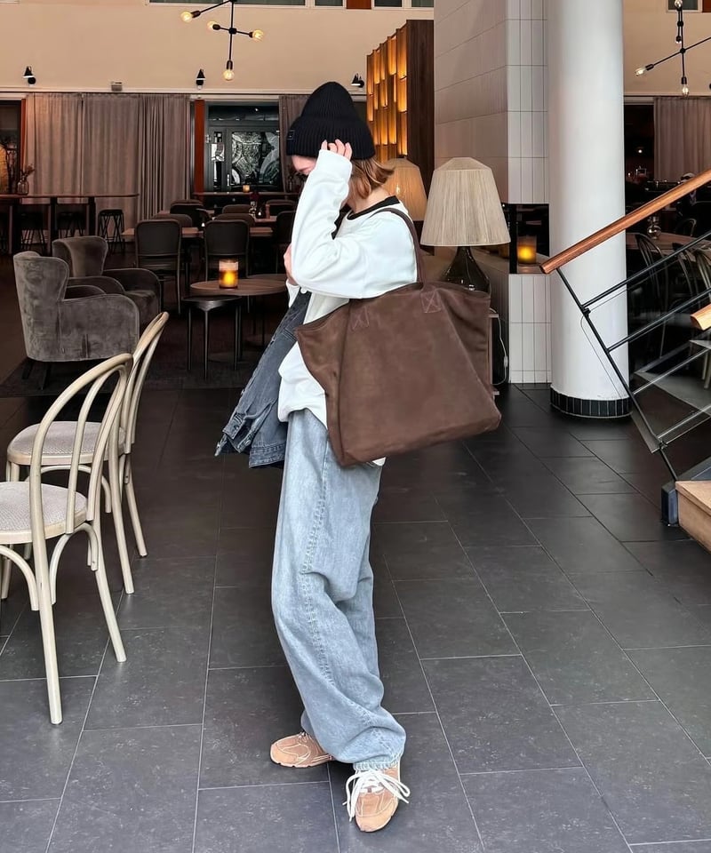 【JISTORY】SUEDE LEATHER BIG TOTE SUEDE LEATHER BIG TOTE | JISTORY