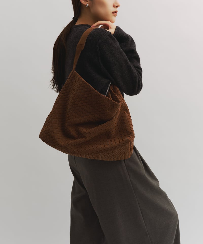 SYNTHETIC SUEDE MESH SHOULDER BAG | JISTORY