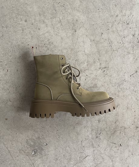 LEATHER RACE UP BOOTS / 3color