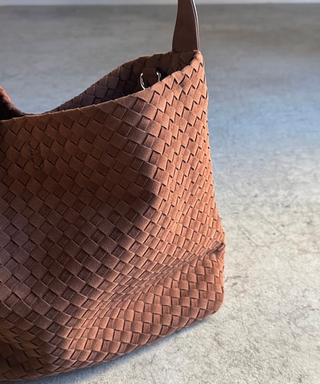 SYNTHETIC SUEDE MESH SHOULDER BAG