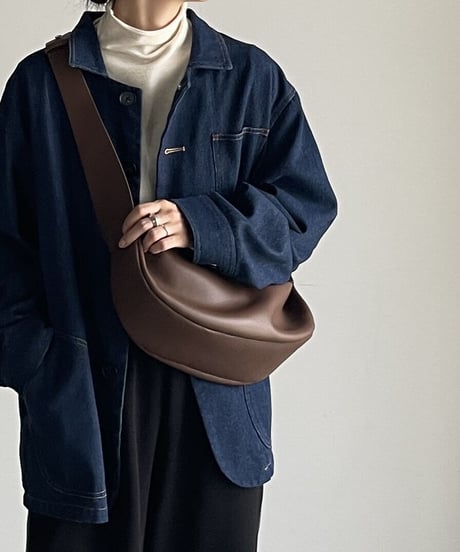 SOFT LEATHER HALF MOON BAG / 2color